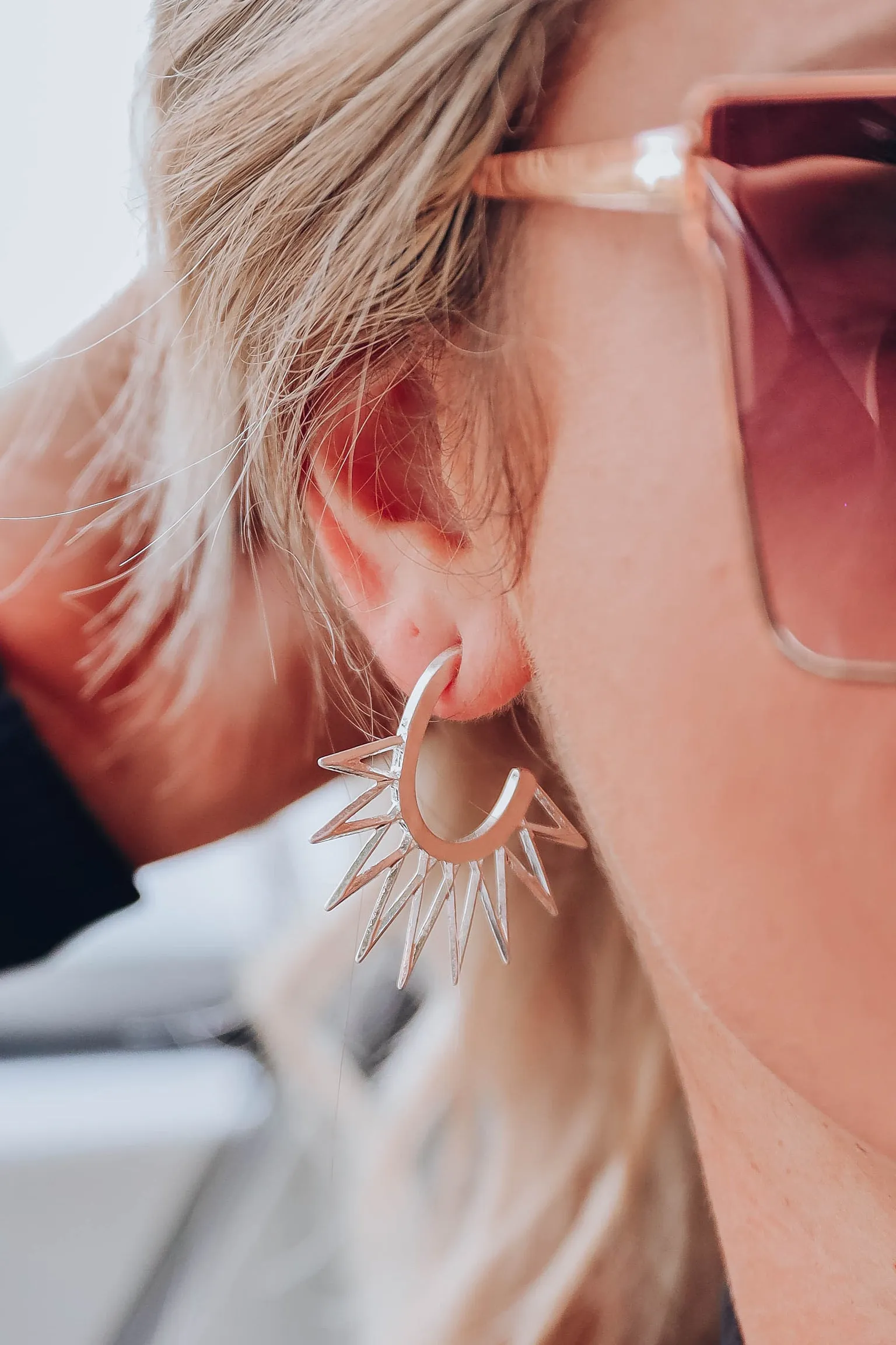 Silver Burst Statement Earring
