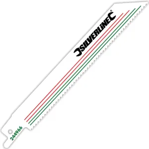 Silverline 5 Piece 150mm Recipro Saw Blades Bi-Metal 10 TPI Universal Shank