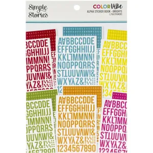 Simple Stories  Color Vibe Alpha Sticker Book - Brights