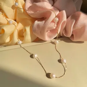 Simple Tiered Freshwater Cultured Pearls Choker Necklace