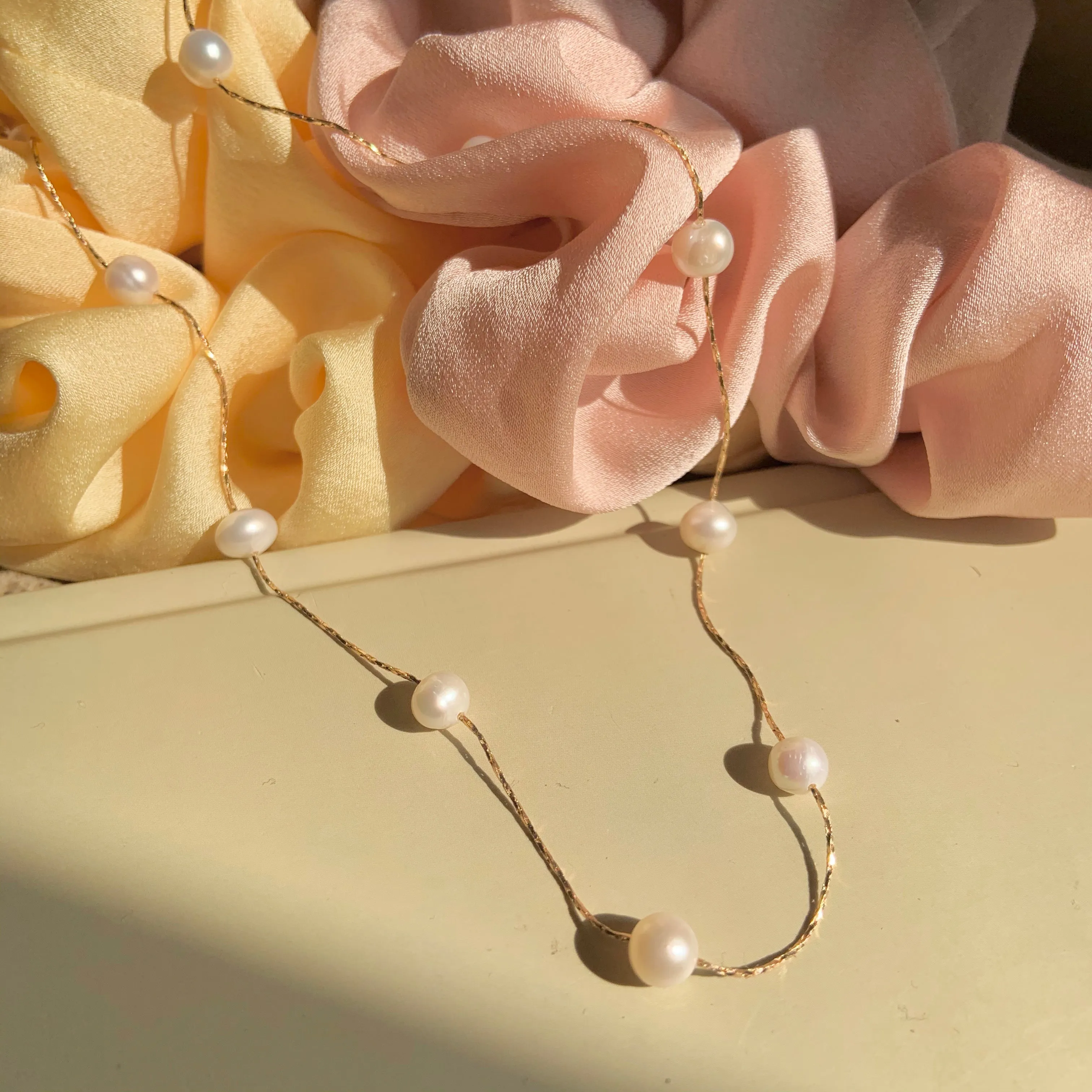 Simple Tiered Freshwater Cultured Pearls Choker Necklace