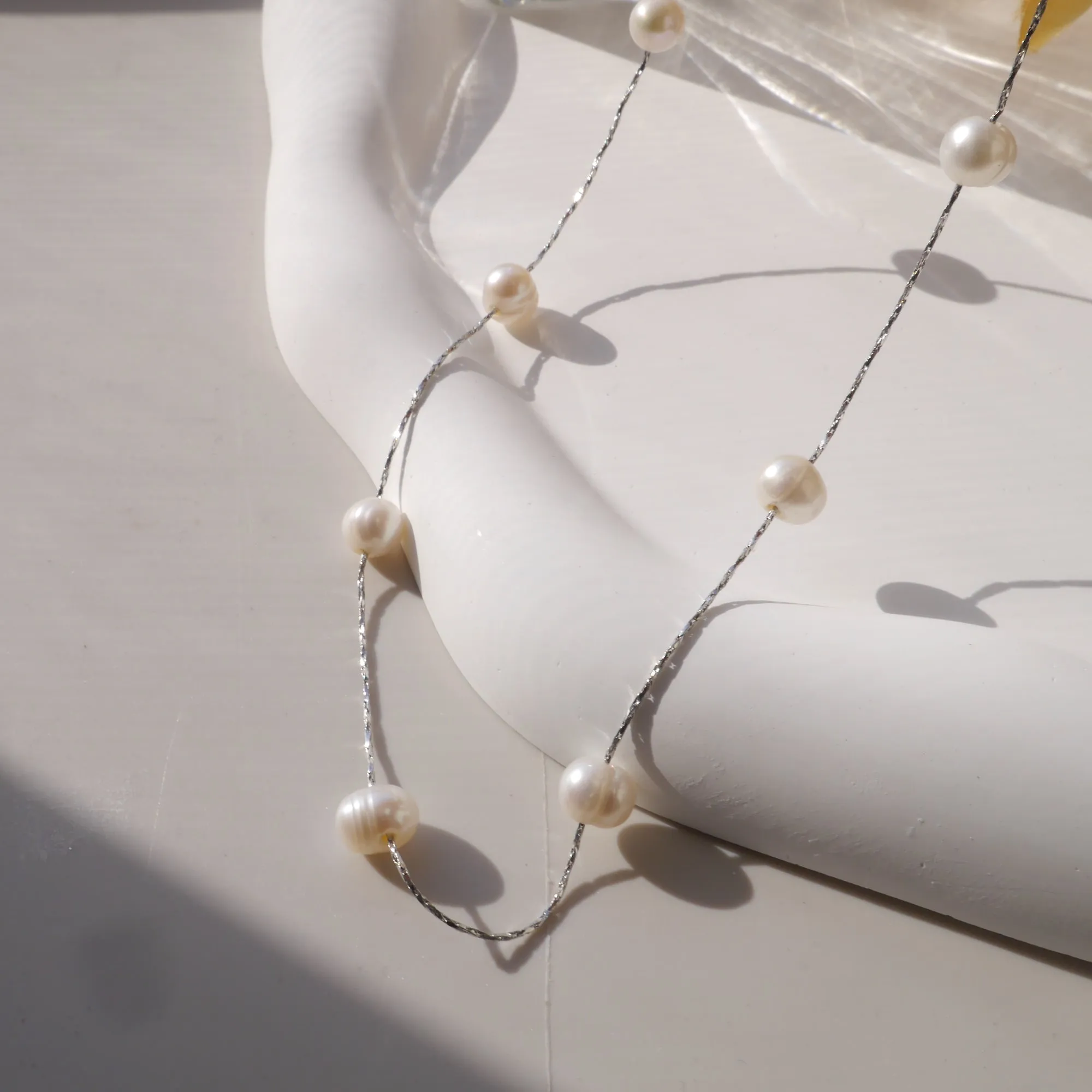 Simple Tiered Freshwater Cultured Pearls Choker Necklace