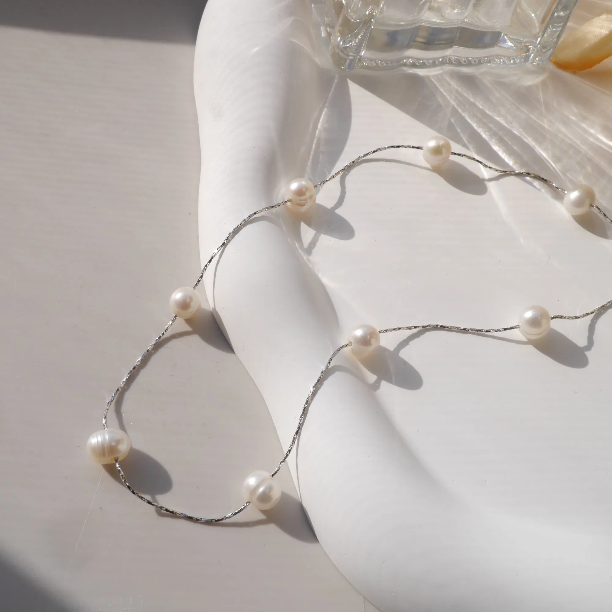 Simple Tiered Freshwater Cultured Pearls Choker Necklace