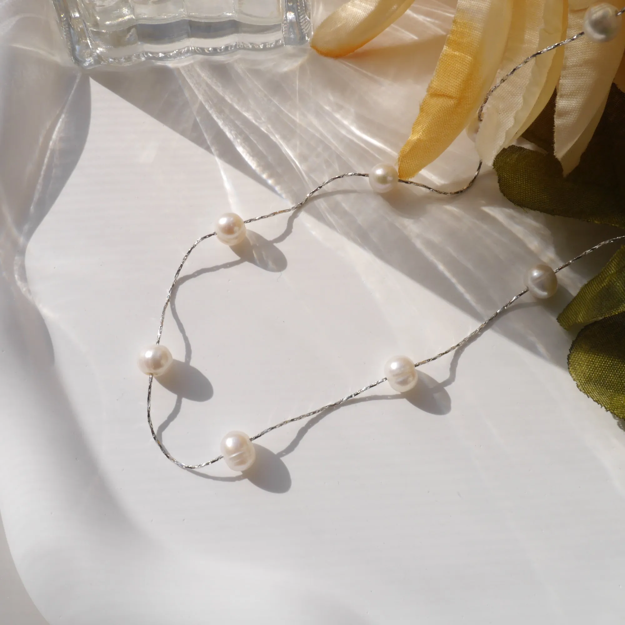 Simple Tiered Freshwater Cultured Pearls Choker Necklace