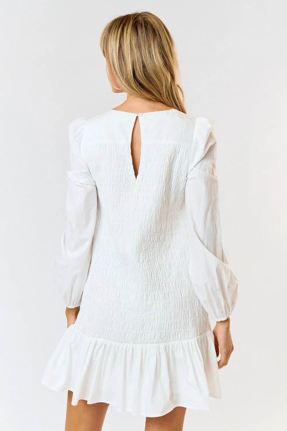 SMOCKED DETAIL DRESS
