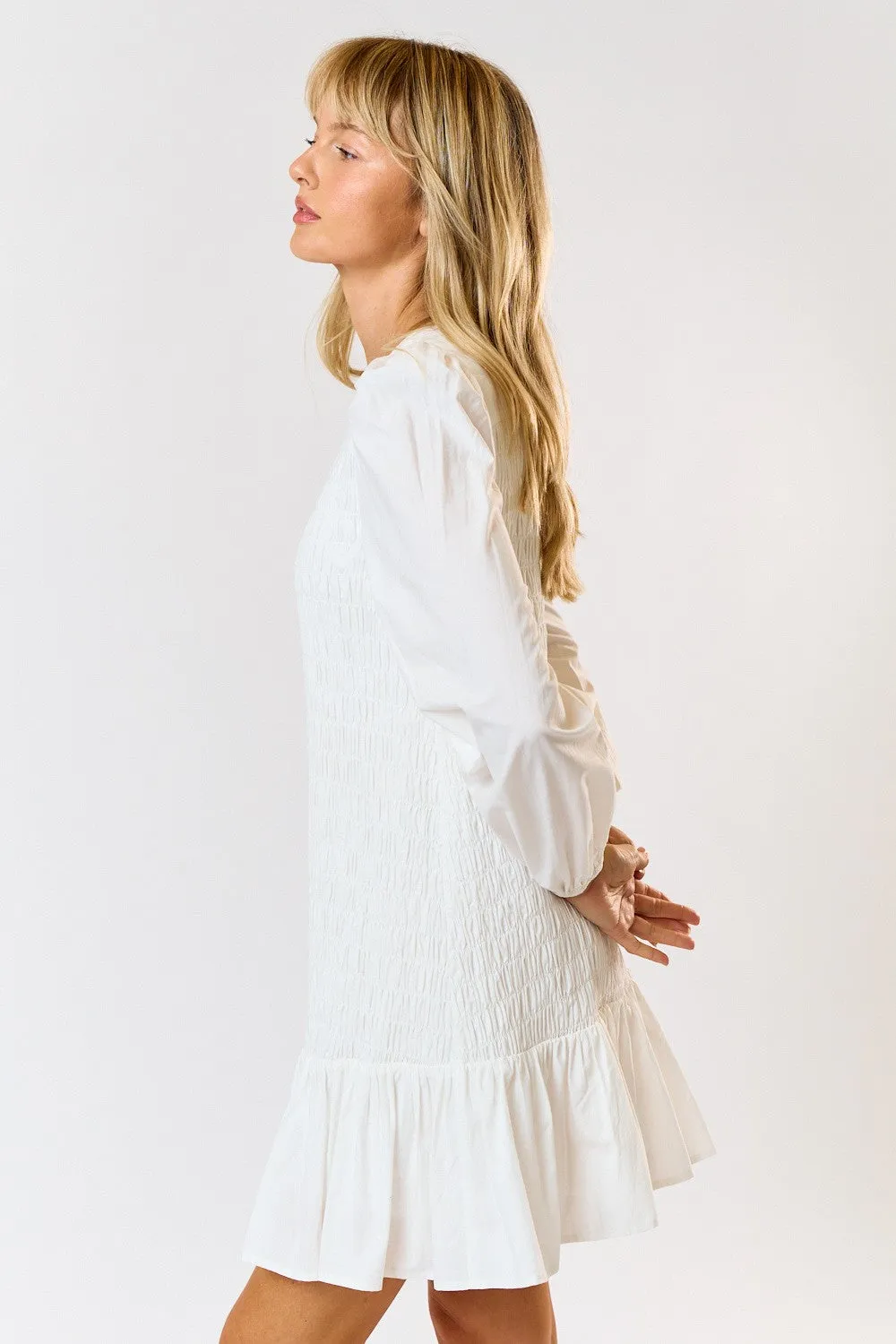 SMOCKED DETAIL DRESS