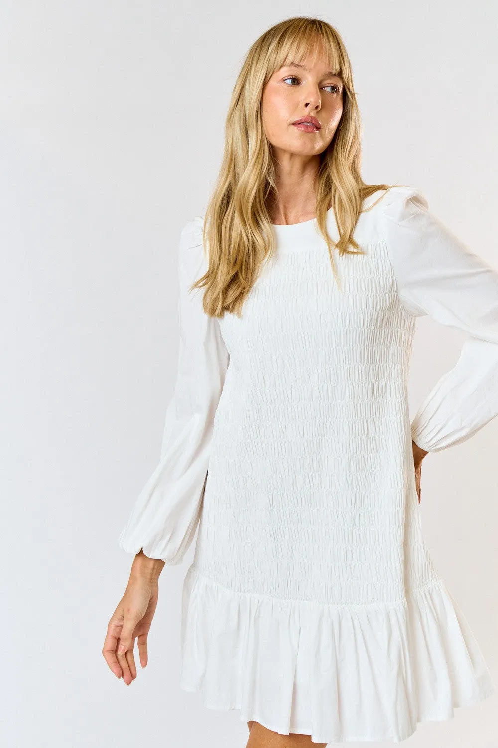 SMOCKED DETAIL DRESS