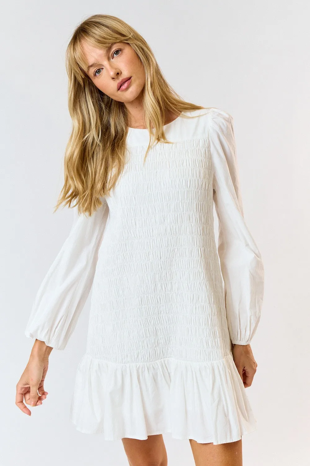 SMOCKED DETAIL DRESS
