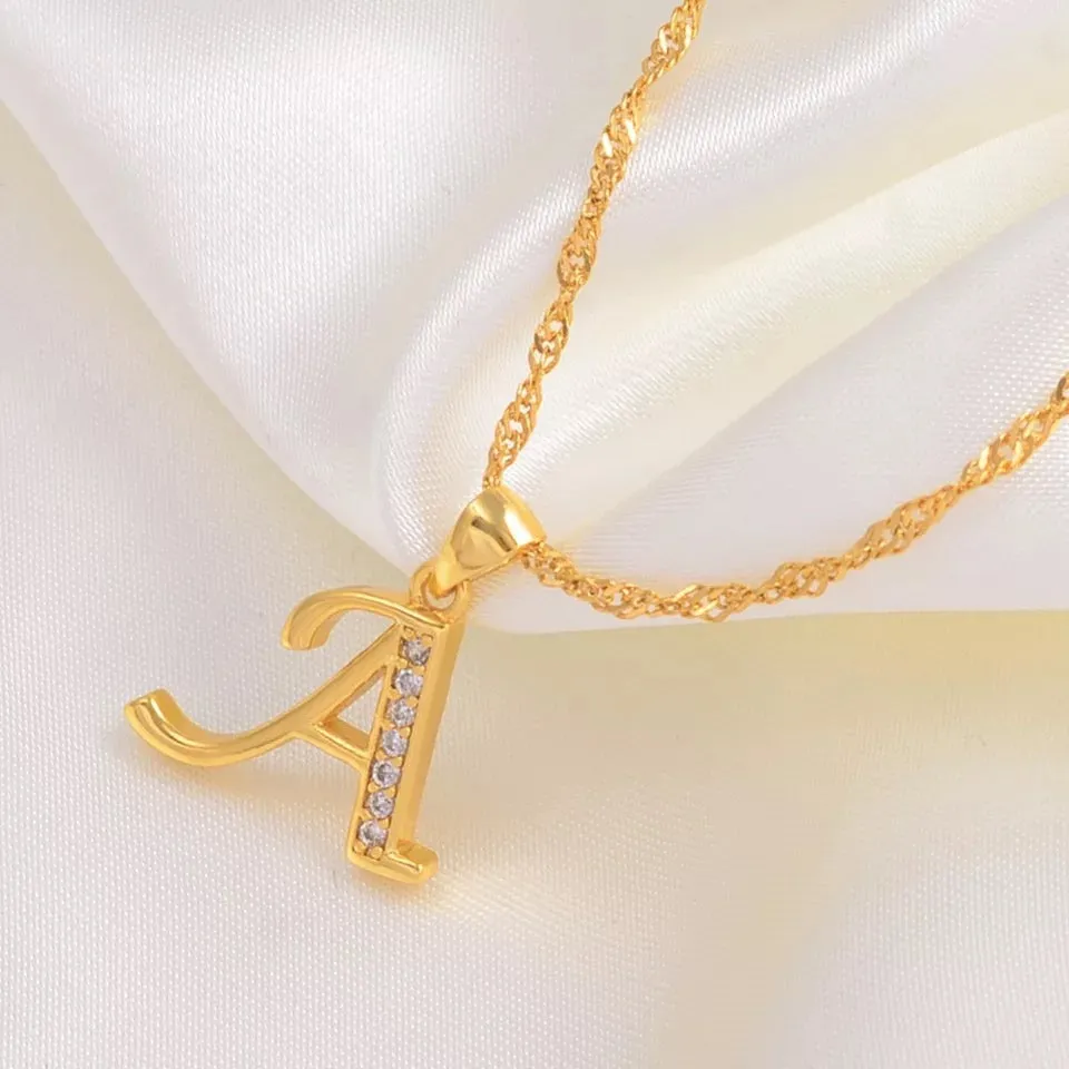 STAINLESS STEEL INITIAL NECKLACE(45cm)