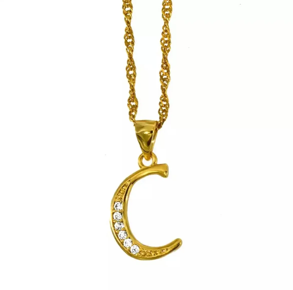 STAINLESS STEEL INITIAL NECKLACE(45cm)