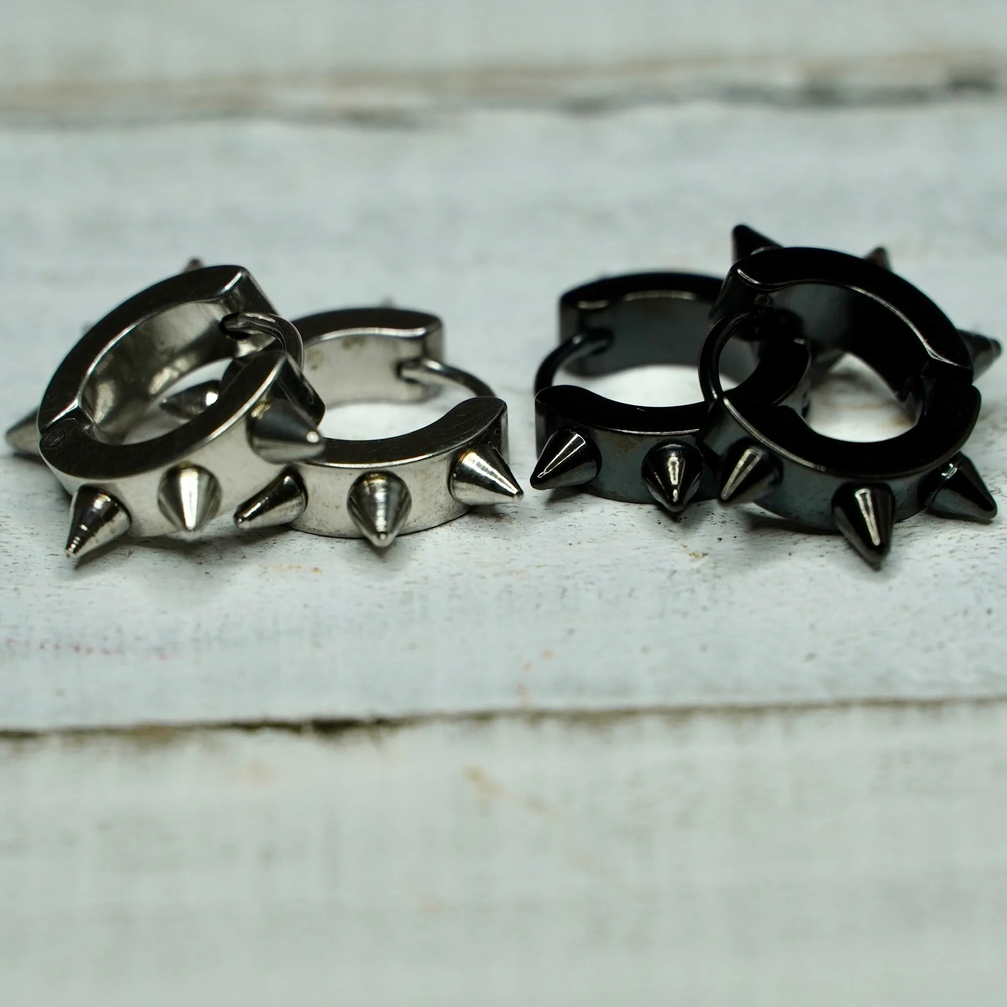 Stainless Steel Spike Earrings in Hoop or Stud 200-22 | Erika Williner Designs