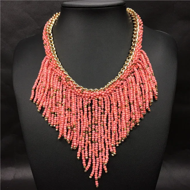 Statement Handwoven Tassel Choker