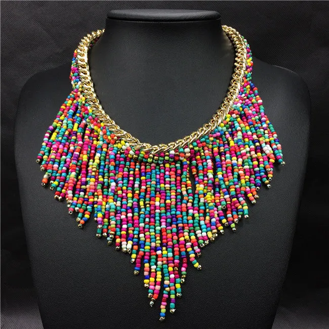 Statement Handwoven Tassel Choker