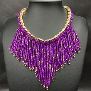 Statement Handwoven Tassel Choker