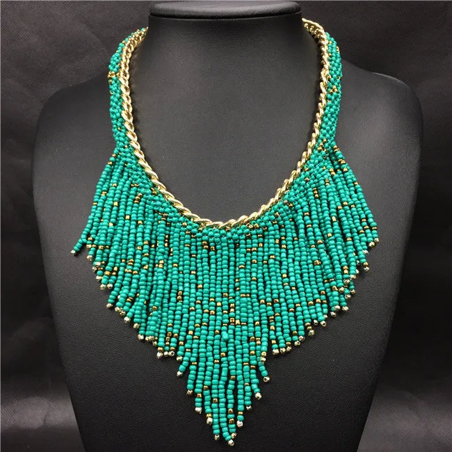 Statement Handwoven Tassel Choker