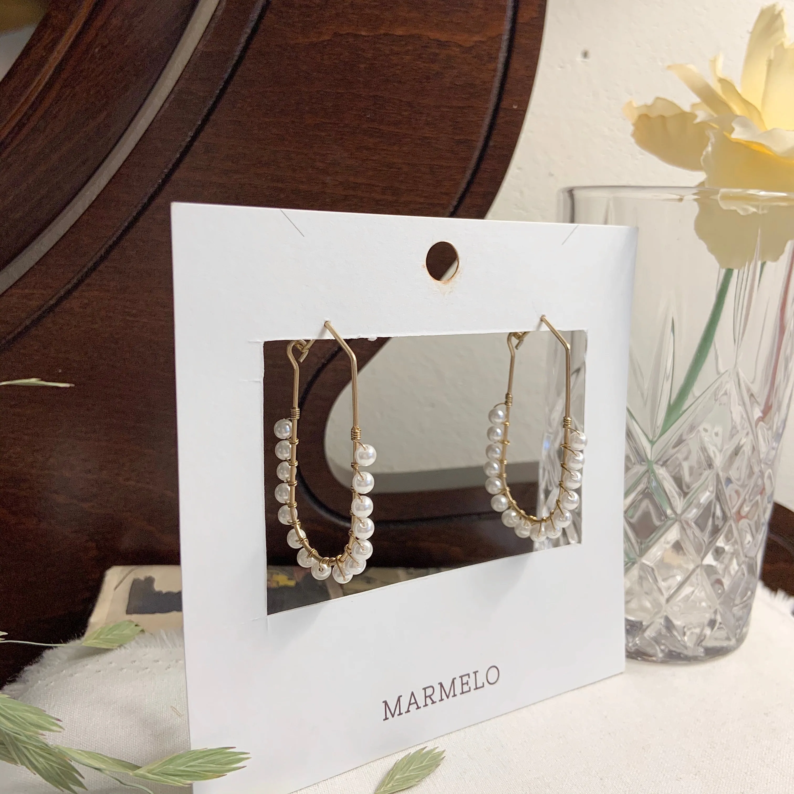 Statement Pearl Tiered Hoop Earrings