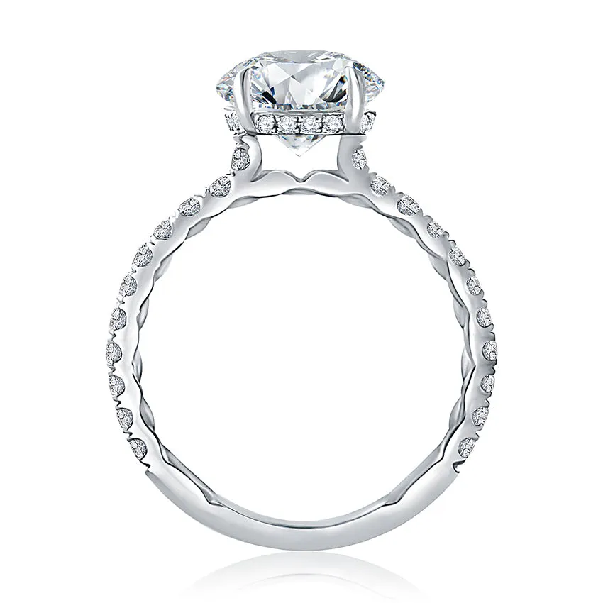 Statement Round Quilted Engagement Ring