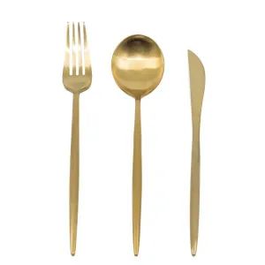 Statement Stainless Steel Flatware - Gold