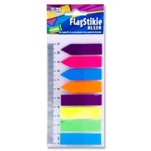 Stik-ie Notes 8mm x 20mm Sheet Flag Page Markers On 11cm Ruler