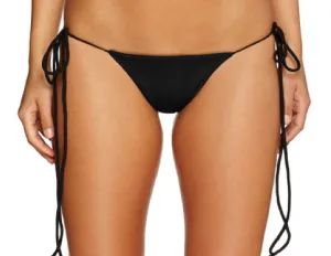 String Along - RIBBED BLACK - Tie Side Bikini Bottom