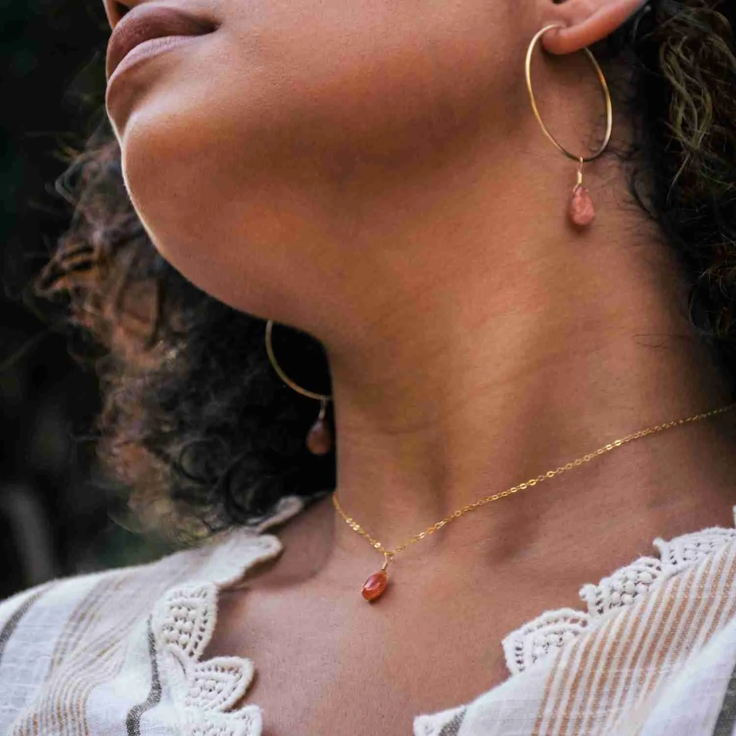Sunstone Simple Necklace