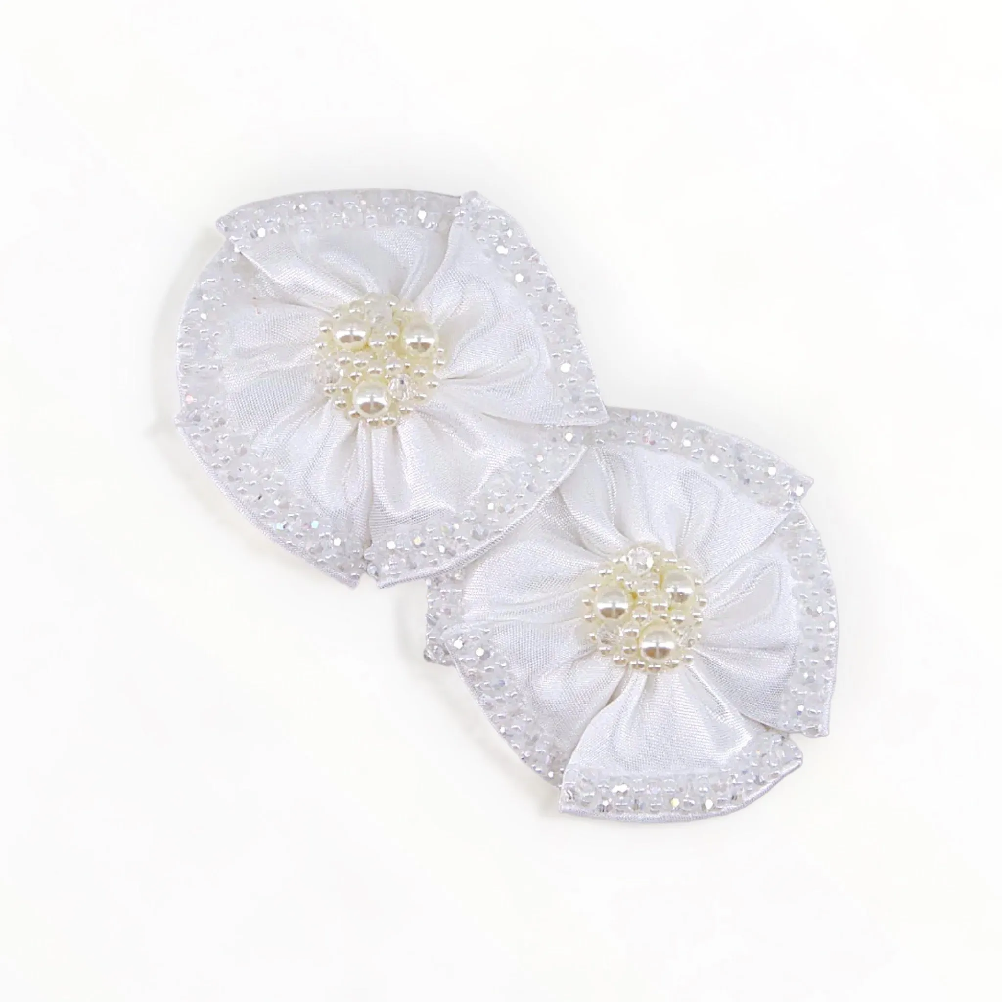 The Florian Kids Handmade Crystal & Pearl Flower Clip Set