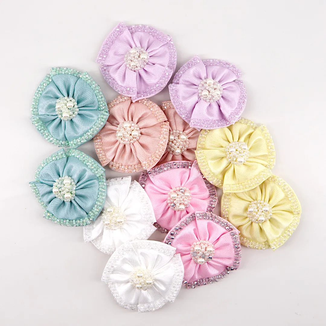 The Florian Kids Handmade Crystal & Pearl Flower Clip Set