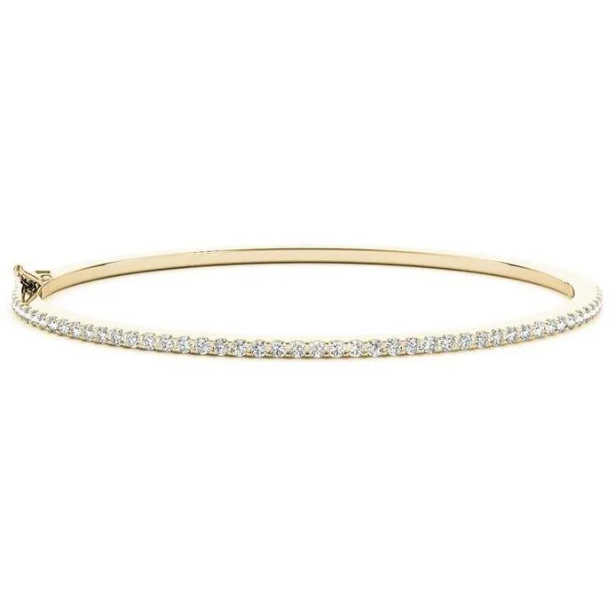 Thin and Petite Elegant Moissanite or Diamond Bangle