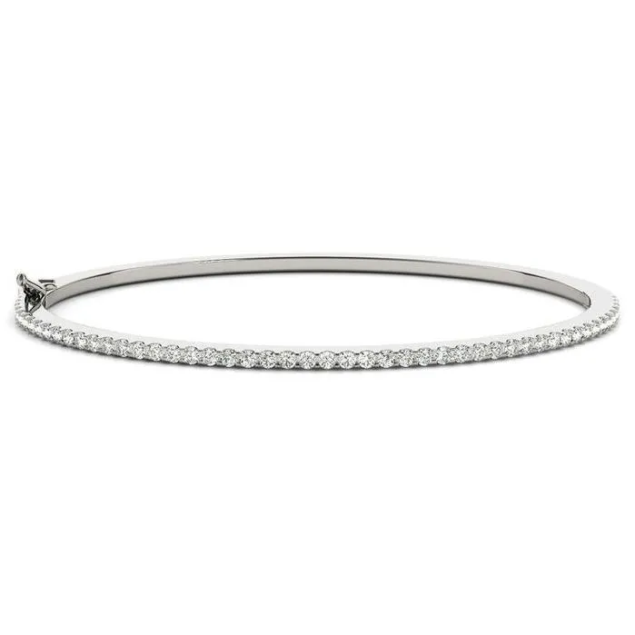 Thin and Petite Elegant Moissanite or Diamond Bangle