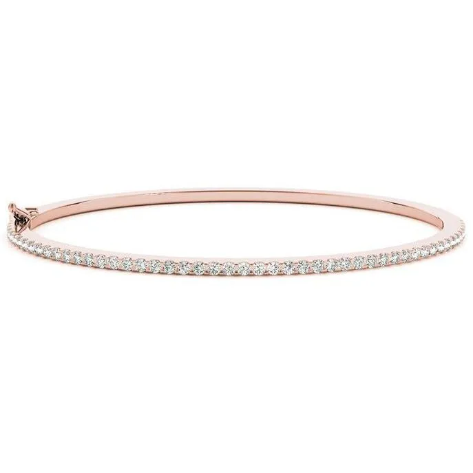 Thin and Petite Elegant Moissanite or Diamond Bangle