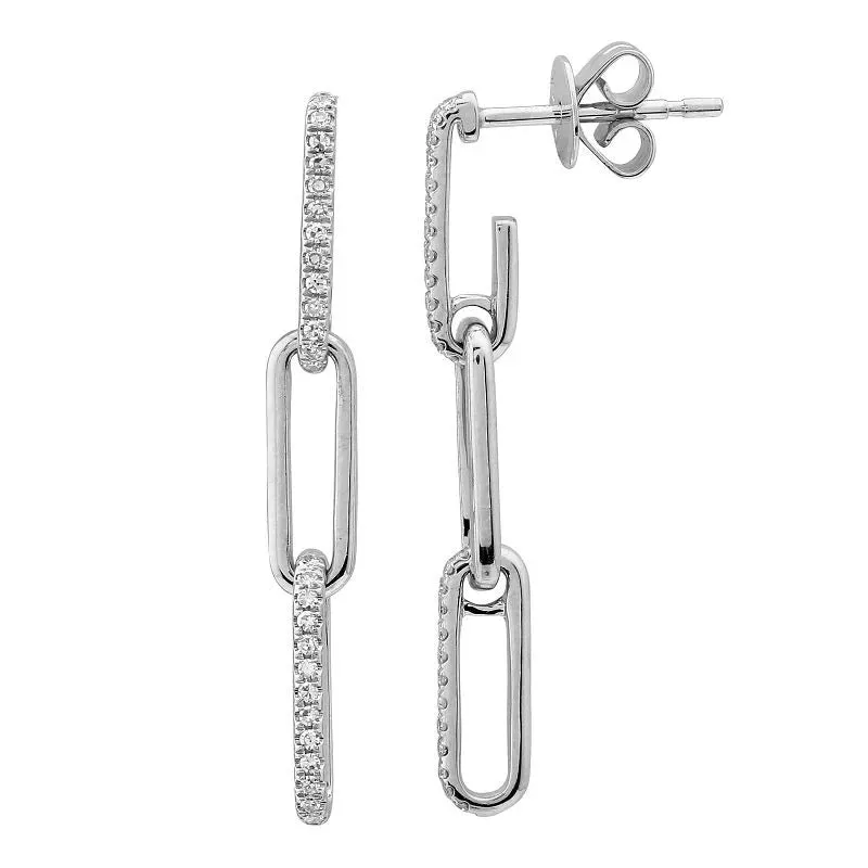 Three Medium Pave Paperclip Earrings