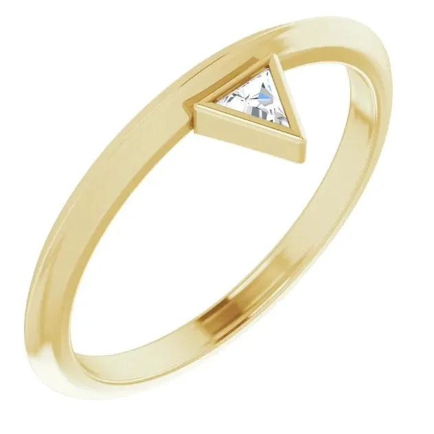 Triangle Diamond Stackable Ring