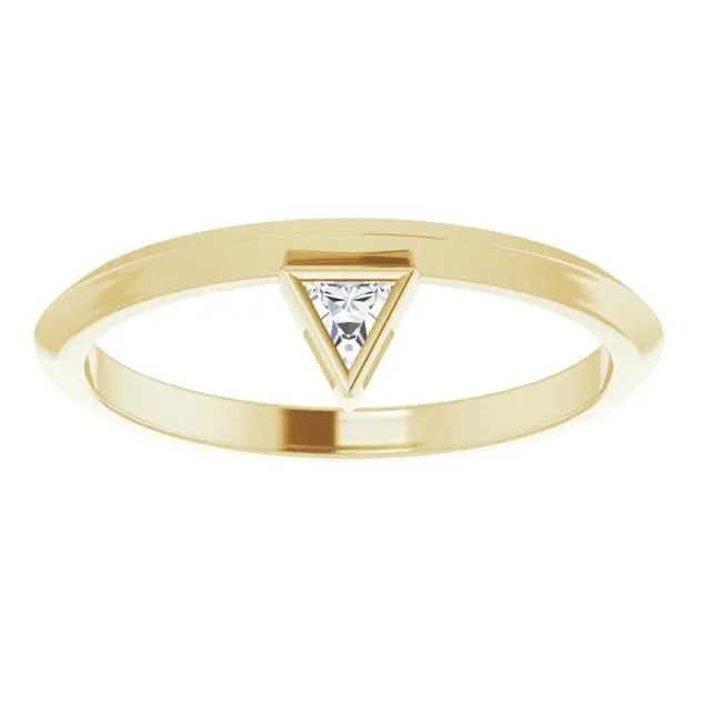 Triangle Diamond Stackable Ring
