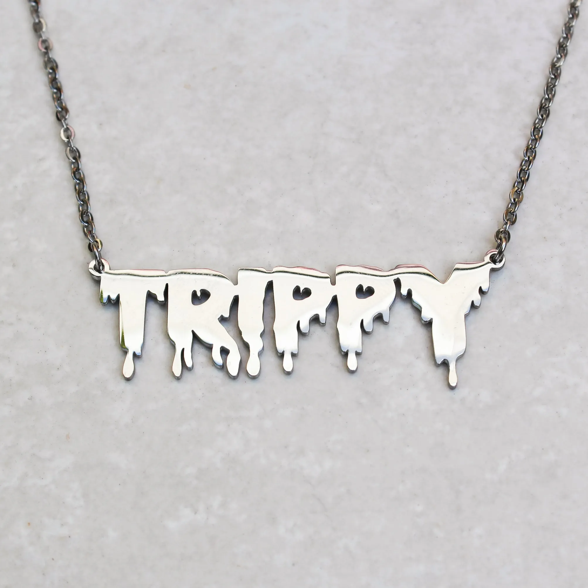 Trippy Statement Necklace - Silver