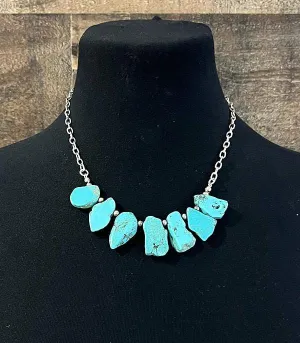 Turquoise slab statement NECKLACE