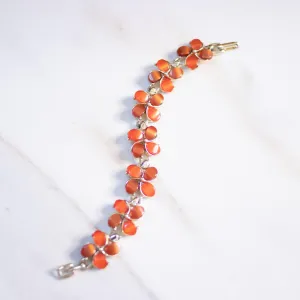 Vintage Orange Flower Statement Bracelet