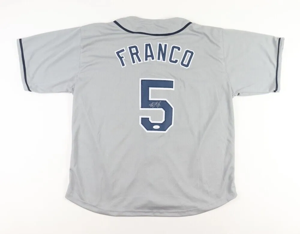 Wander Franco Signed Rays Jersey (JSA) Tampa Ray 2021 Rookie Shortstop