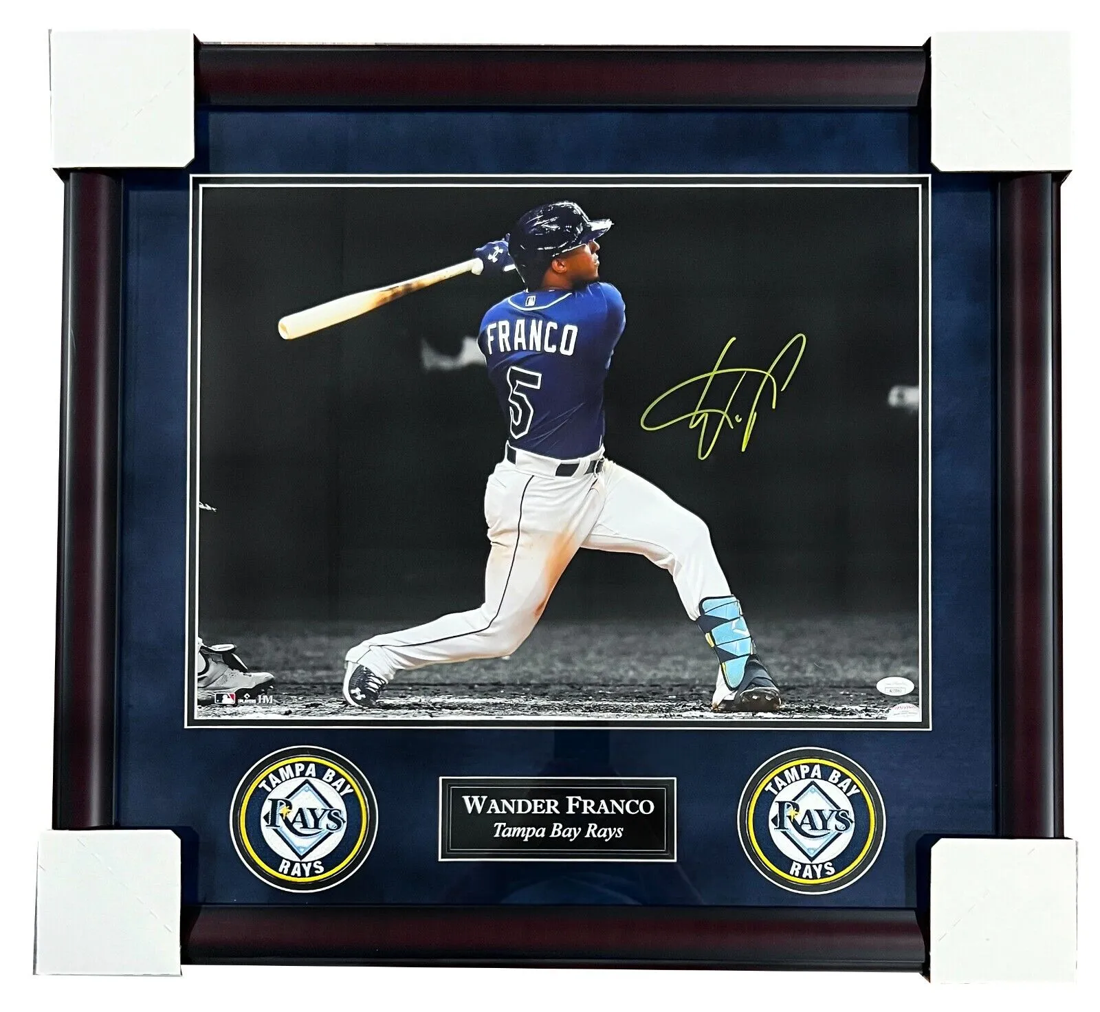 Wander Franco Tampa Bay Rays Signed Spotlight 16x20 Matted & Framed Photo JSA