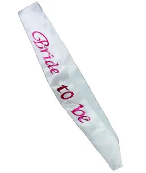 White Bride-to-Be Sash