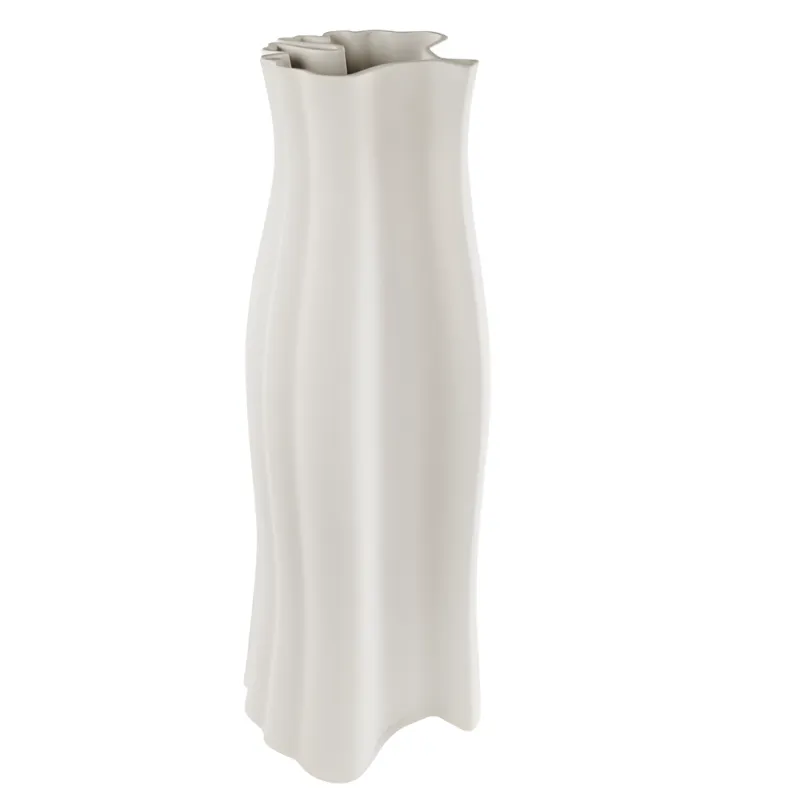 White Ceramic Gingko Vase- Medium (3 Sizes)