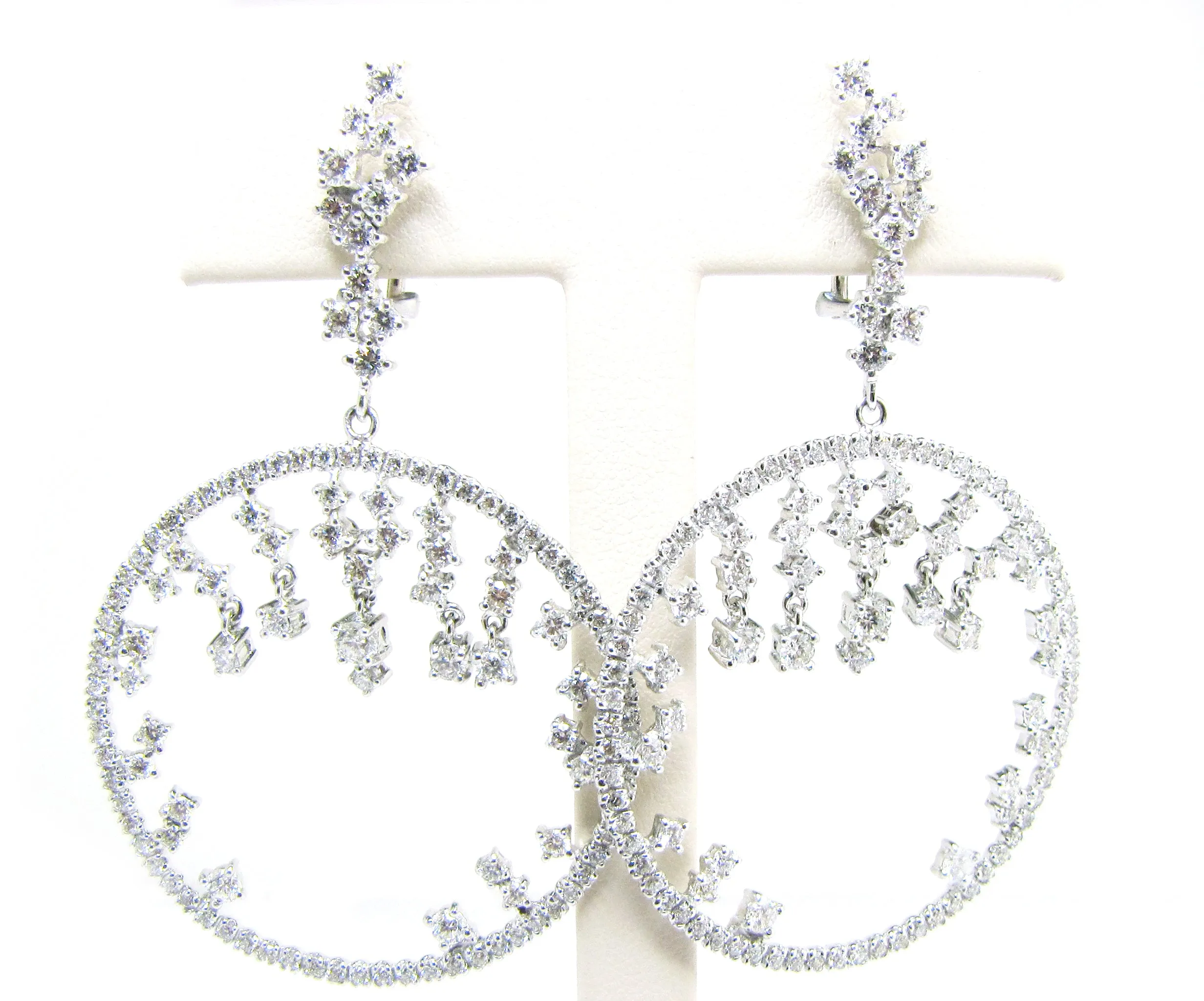 White Gold White Diamond Earrings