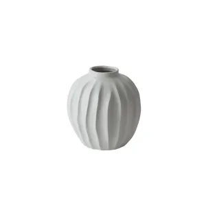White Ribbed Vase (2 Sizes)