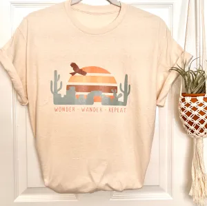 “Wonder Wander Repeat” 100% Cotton Printed T-Shirt