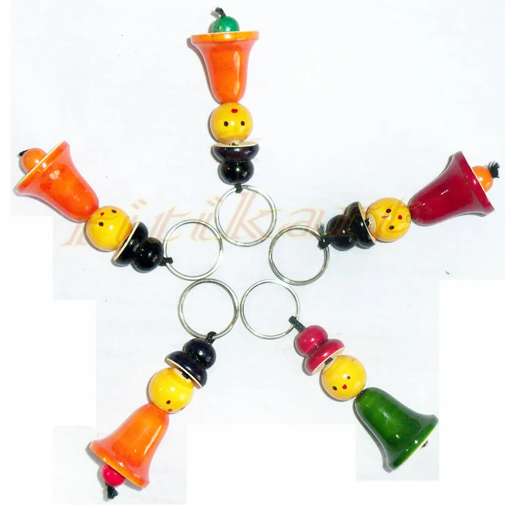 Wooden Key Ring Set Of 5