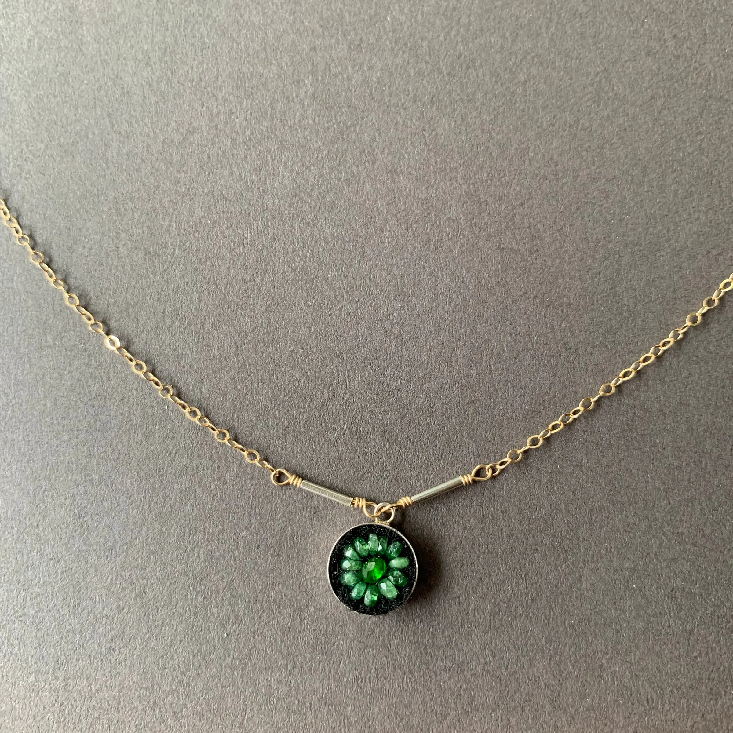 Your favorite mosaic gemstone pendant on a chain
